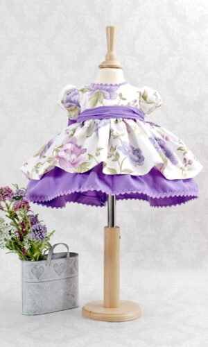 vestido para niña · flores en primavera malva