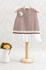 Vestido niña chocolate de Vichy