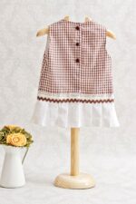 Vestido niña chocolate de Vichy - Imagen 3