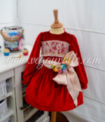 Vestido para niña rococo rojo
